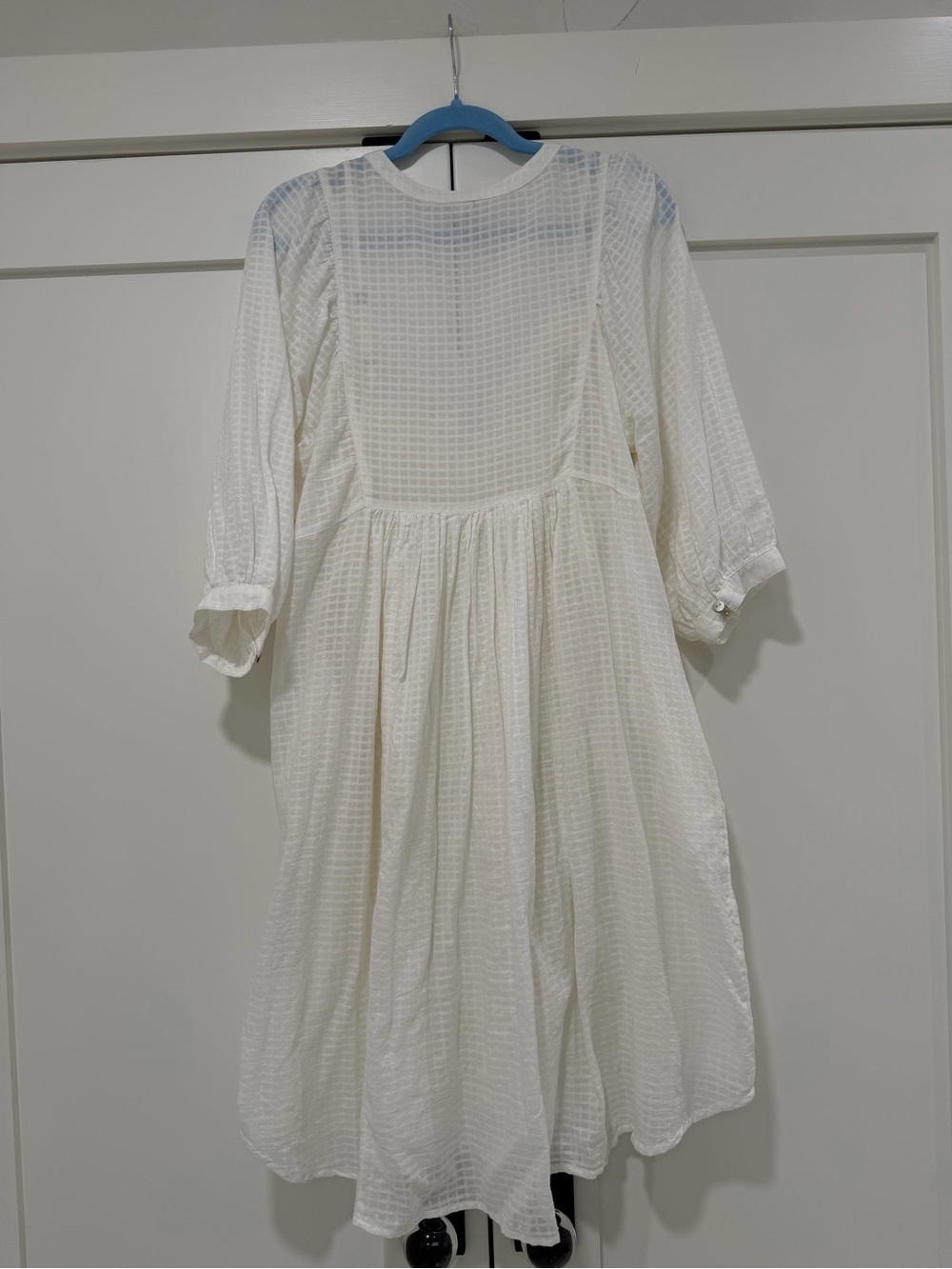 Sundance XL White Embroidered Cotton Boho Midi Dress High Low Lined - Picture 7 of 14
